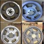  I've started a rainy day project and decided to give this sprocket new life. First step was to start sanding the pitting out and that thick gray paint with 120 grit sand paper by hand. The first 3 pictures show the progress and the 4th shows the back where I stopped decided to think about that..